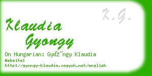 klaudia gyongy business card